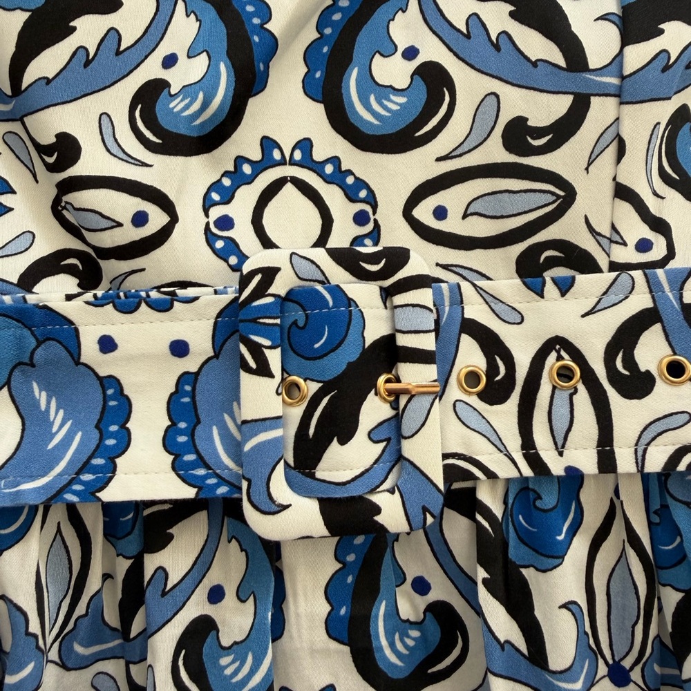 Tuckernuck White and Blue Printed Tiered Midi Dress - Picture 8 of 13